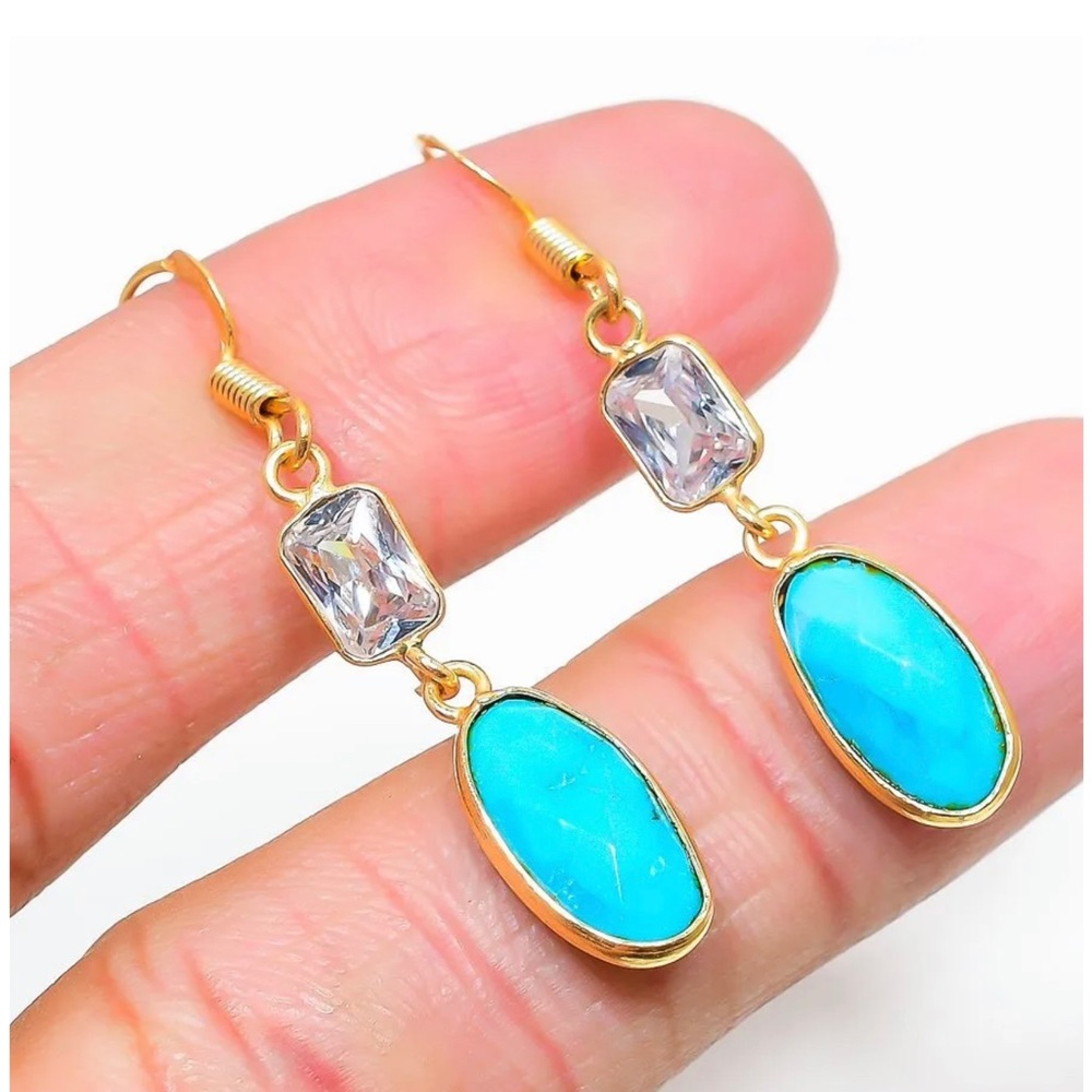 Sleeping Turquoise 925 Solid Sterling Silver Jewe… - image 2